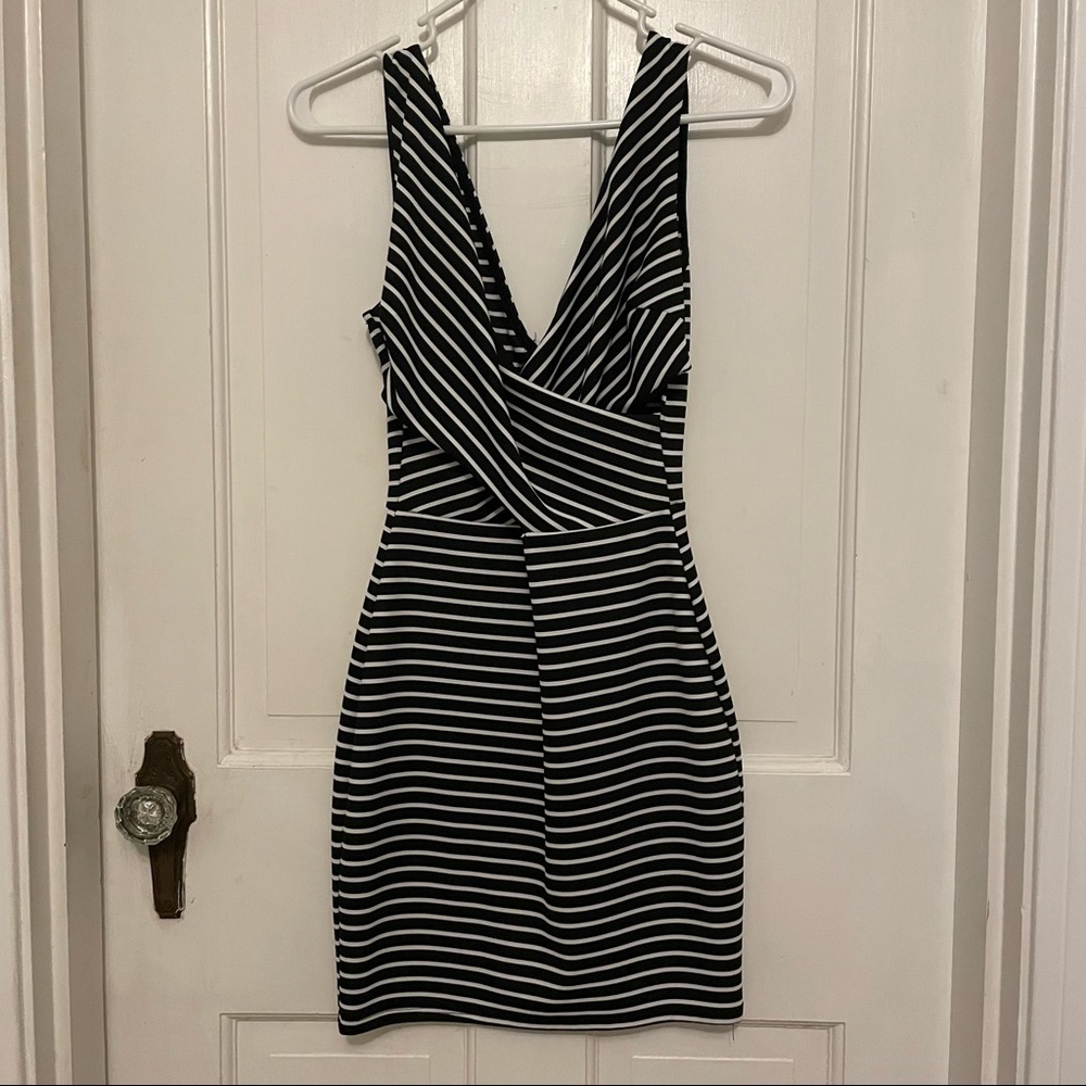 Soprano black and white striped dress, size small, worn once